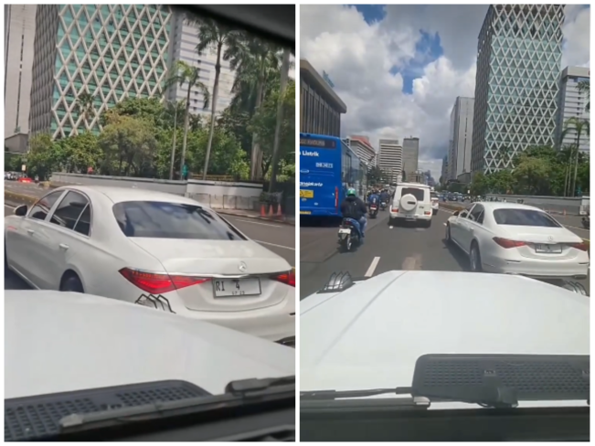 Jarang Terjadi, Mobil Penjabat Ini Tak Berisik Saat Hadapi Macet : RI 4 Mobil Siapa?